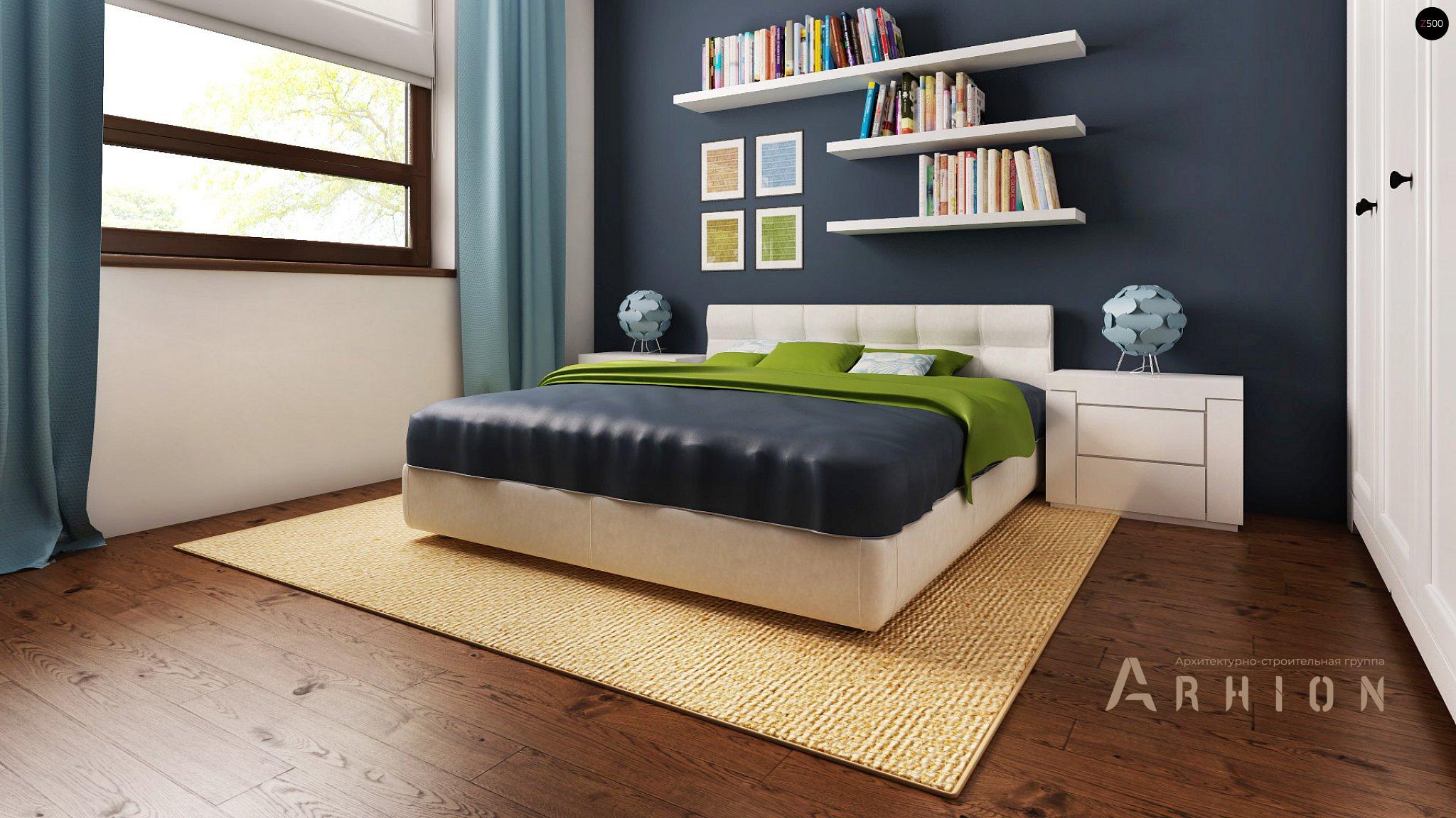 8. Проект одноэтажного дома в современном стиле с двускатной кровлей, Z12 P GP, площадью - 156 кв c мансардой, терассой, гаражом